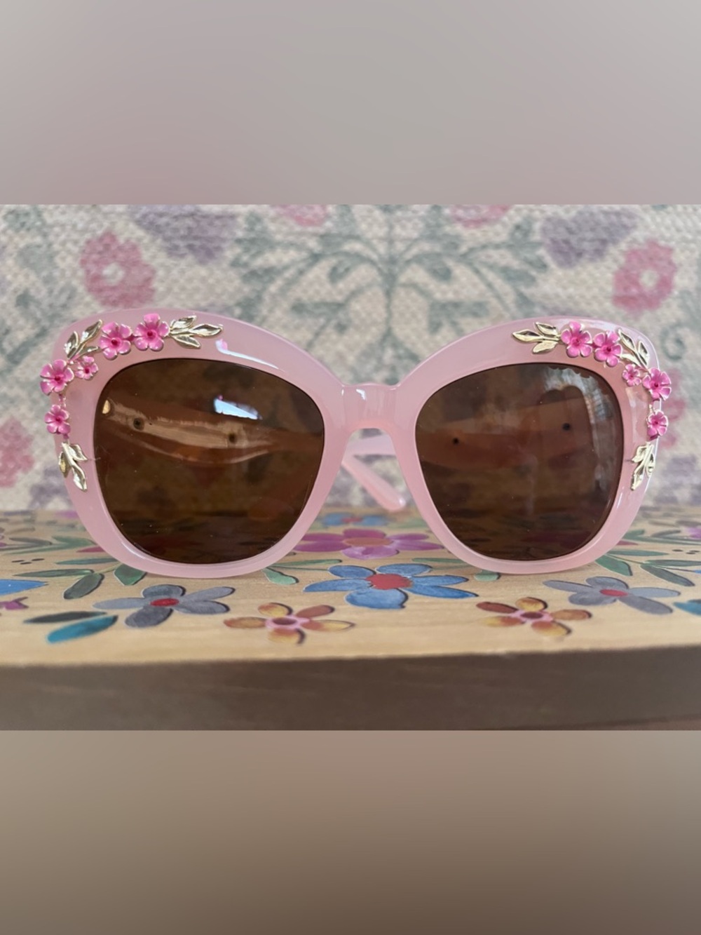 Anthropologie Floral-Trimmed Cat-Eye Sunglasses - Picture 3 of 13